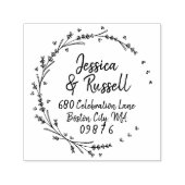 Lavender Hearts Wreath Address セルフインキングスタンプ (デザイン)