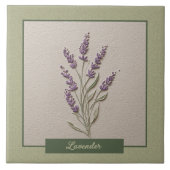Lavender Herb Kitchen Purple Faux Relief タイル (正面)