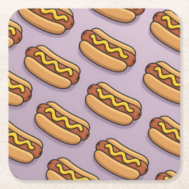 Lavender Hot Dogs Coaster Set スクエアペーパーコースター