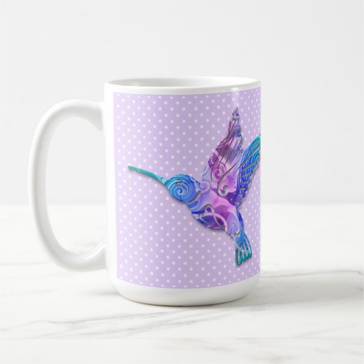 Lavender Hummingbird Mug コーヒーマグカップ (左)