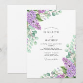Lavender Idyllic Spring Wedding 招待状 (正面/裏面)