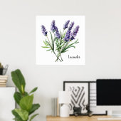 Lavender Illustration Print Botanical ポスター (ホームオフィス)