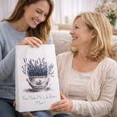 Lavender in Delft Blue, customizable ミディアムペーパーバッグ