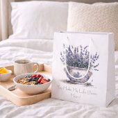 Lavender in Delft Blue, customizable ミディアムペーパーバッグ