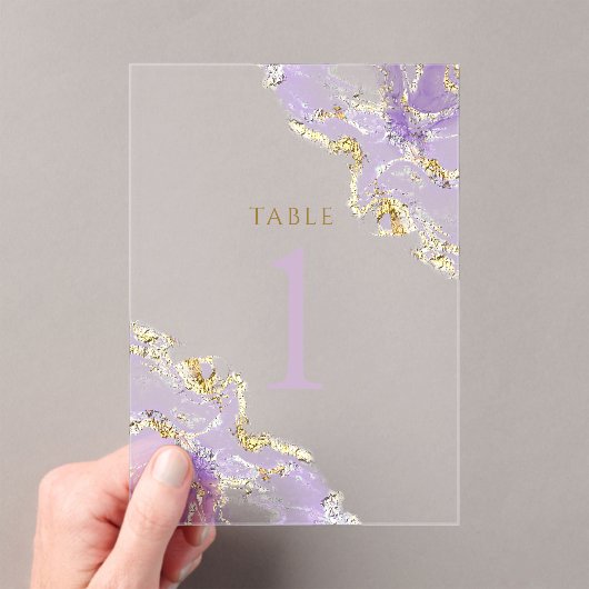 lavender ink Table Number 1 アクリル招待状 (インサイチュ (ポータブル))