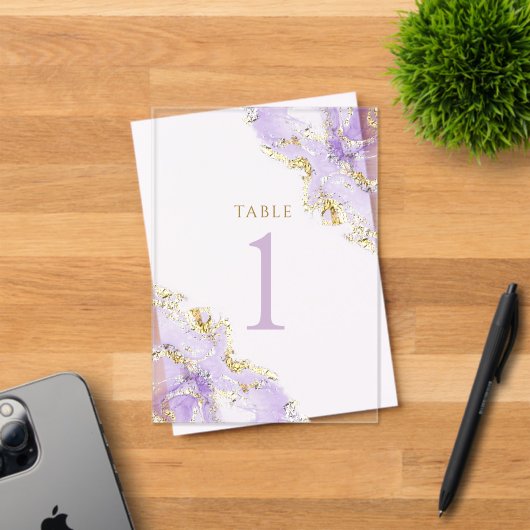 lavender ink Table Number 1 アクリル招待状 (インサイチュ (招待状))
