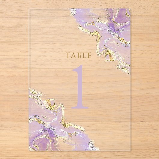 lavender ink Table Number 1 アクリル招待状 (正面)