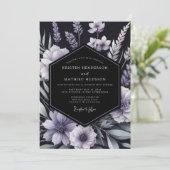 Lavender Inky Floral Wedding 招待状 (スタンド正面)