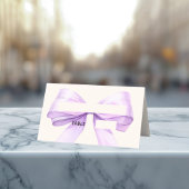 Lavender Ivory bow Place Cards Elegant Folded プレイスカード