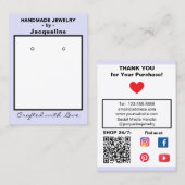 Lavender Jewelry Earrings Social QR Code 名刺 (正面/裏面)