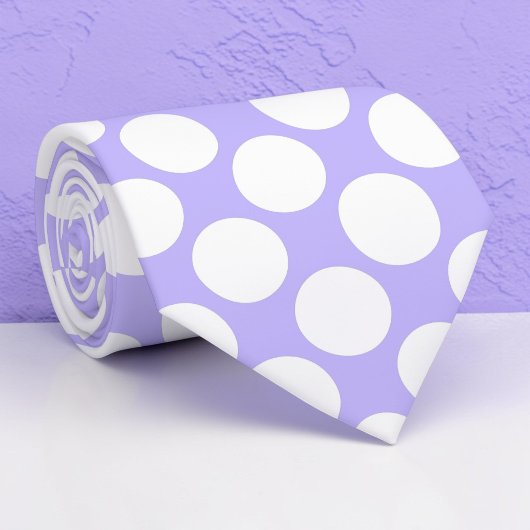 Lavender Jumbo Polka Dots Custom Necktie ネクタイ