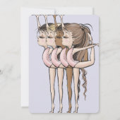 Lavender Jump & Tumble Gymnastics 4th Birthday 招待状 (裏面)