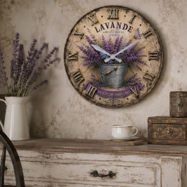 Lavender Kitchen French Country Gift ラージ壁時計