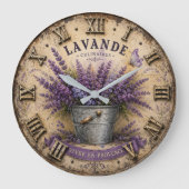 Lavender Kitchen French Country Gift ラージ壁時計 (正面)