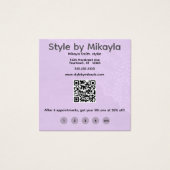 Lavender Lace Beautician Customer Rewards Card (正面)