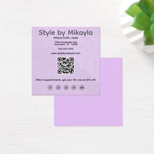 Lavender Lace Beautician Customer Rewards Card (デスク)