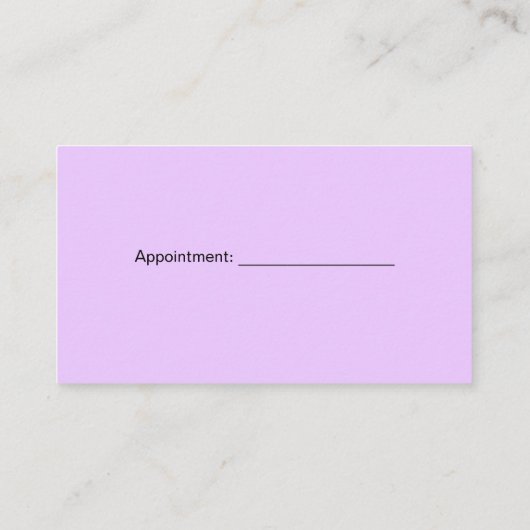 Lavender Lace Beautician Stylist Event Planner 名刺 (裏面)