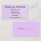 Lavender Lace Beautician Stylist Event Planner 名刺 (正面/裏面)