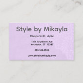 Lavender Lace Beautician Stylist Event Planner 名刺 (正面)
