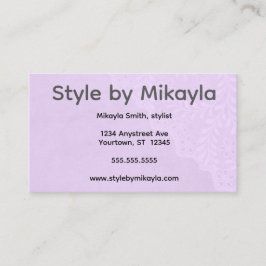 Lavender Lace Beautician Stylist Event Planner 名刺