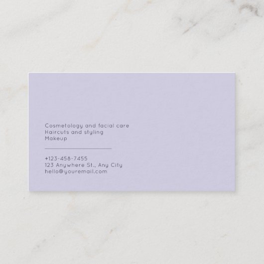 Lavender Lake Landscape Gold Floral Elegant 名刺 (裏面)