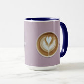 Lavender Latte Coffee Art Heart Combo Mug マグカップ (正面右)