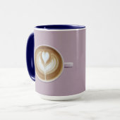 Lavender Latte Coffee Art Heart Combo Mug マグカップ (正面左)
