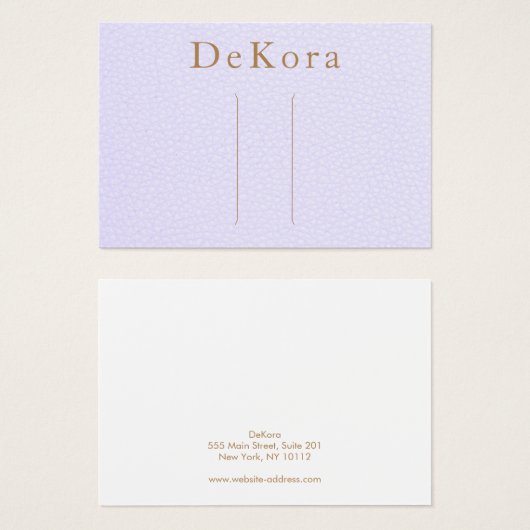 Lavender Leather Hair Clip Display Holder (正面&裏面)