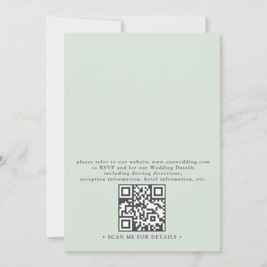 Lavender Leaves Rustic Elegant QR Code Wedding 招待状 (裏面)