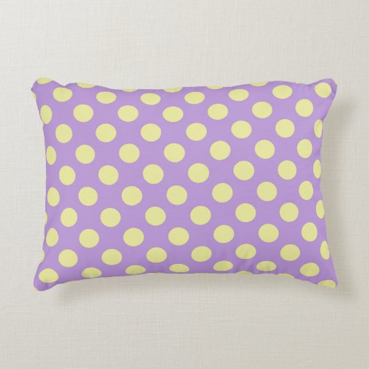 Lavender Lemon Polkadots アクセントクッション (正面)