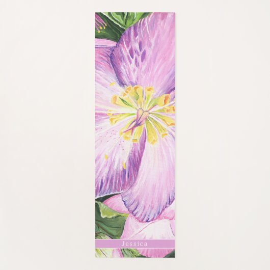 Lavender Lenten Rose BeYOUtiful Floral  Yoga Mat ヨガマット (正面)
