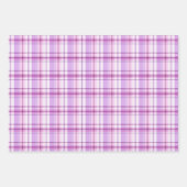Lavender, Light Pink & White Plaid ラッピングペーパーシート (正面3)