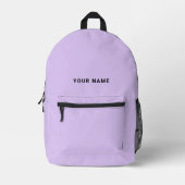 Lavender light purple Custom Name Backpack プリントバックパック (正面)