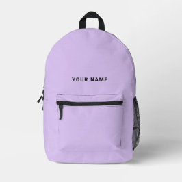 Lavender light purple Custom Name Backpack プリントバックパック