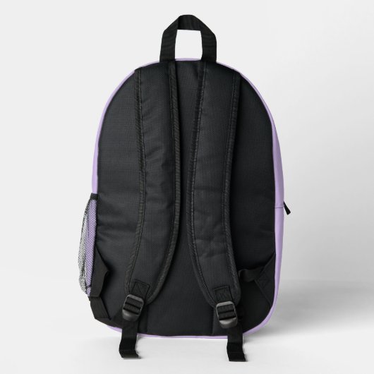 Lavender light purple Custom Name Backpack プリントバックパック (裏面)