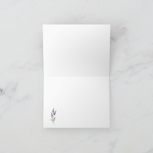 Lavender Lilac Floral  サンキューカード (内部)