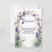 Lavender Lilac Floral Arch Directions Encl Card サンキューカード (正面)