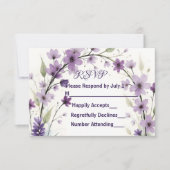 Lavender Lilac Floral Arch RSVP Card (正面)