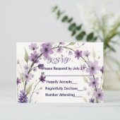 Lavender Lilac Floral Arch RSVP Card (スタンド正面)
