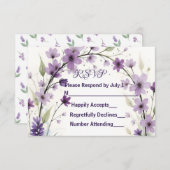 Lavender Lilac Floral Arch RSVP Card (正面/裏面)
