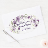 Lavender Lilac Floral Arch Wedding 楕円形シール (封筒)