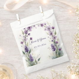 Lavender Lilac Floral Arch Wedding Favor Bag フェイバーバッグ