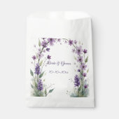 Lavender Lilac Floral Arch Wedding Favor Bag フェイバーバッグ (正面)