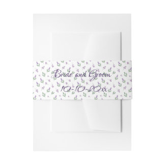 Lavender Lilac Floral Arch Wedding Invitation 招待状ベリーバンド