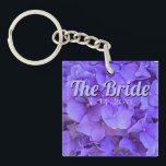 Lavender lilac purple Hydrangeas flowers the Bride キーホルダー<br><div class="desc">Beautiful elegant and graceful are the lavender purple hydrangeas, this beauty comes from my backyard flower gardens. Makes a great gift idea for that flower enthusiast! Customizable for anyone - Mom’s, Aunt, “the Bride”, Bridal party… ! Check out other products with this image in my collections! If you don’t see...</div>