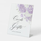 Lavender Lilac White Floral Cards & Gifts Wedding 台座サイン (正面)
