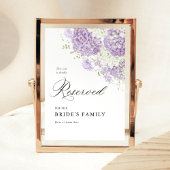 Lavender Lilac White Floral Reserved Seat Sign 5x7 ポスター