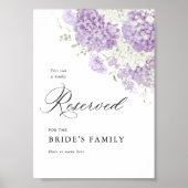 Lavender Lilac White Floral Reserved Seat Sign 5x7 ポスター (正面)