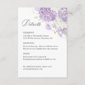 Lavender Lilac White Floral Wedding Details, Info エンクロージャーカード (正面)