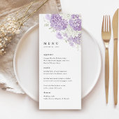 Lavender Lilac White Floral Wedding Reception メニュー